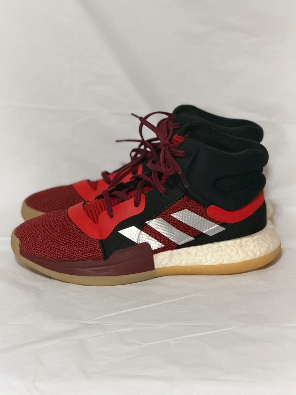 adidas Kids Maroon, Red and Black High-Top Sneakers